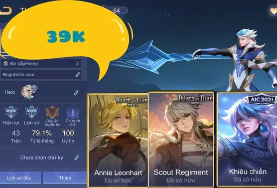 ACC SẴN RANK NHƯ HÌNH 39K