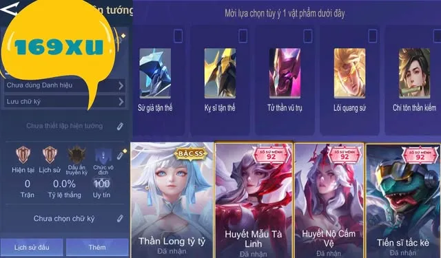 REG RƯƠNG CHỌN 1 SKIN KẸP VIO TITI + SSM 92 169XU