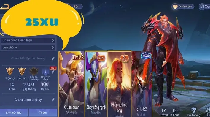 ACC SẴN RANK NHƯ HÌNH 25XU
