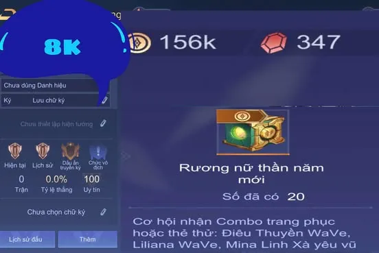 REG RƯƠNG NHÂN PHẨM WAWE , DT , MINA 8K