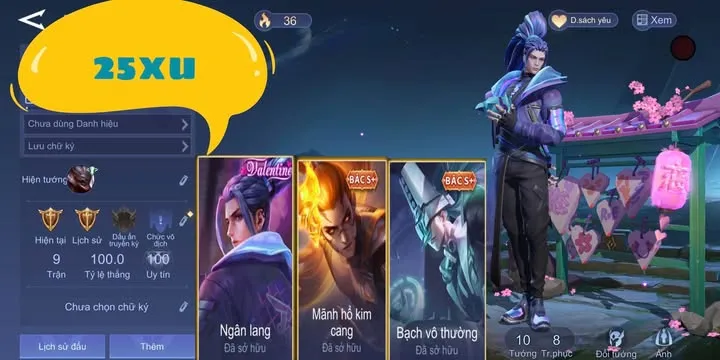 ACC SẴN RANK NHƯ HÌNH 25XU