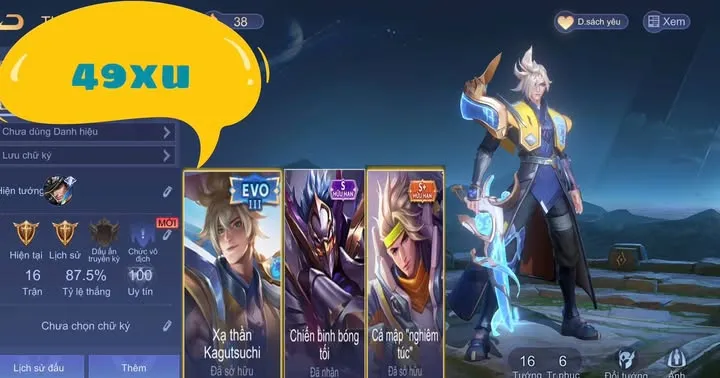 VANL BẬC 3 CÓ NGOẠI HÌNH SẴN RANK 49XU